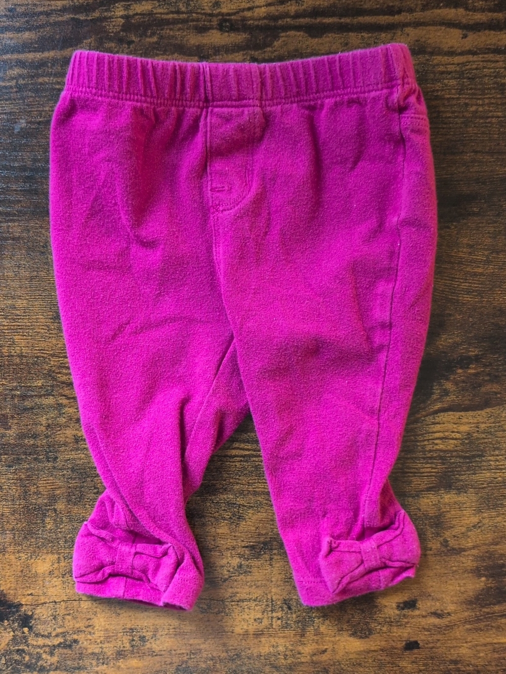 5/$25 GAP Bright Magenta Baby Pants with Cuffed Bows 3-6M